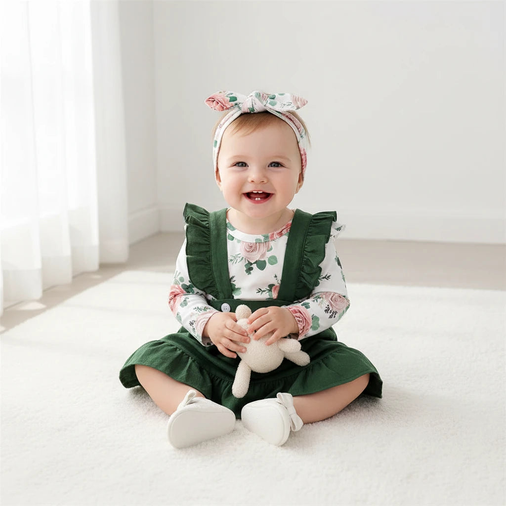 Newborn Baby Girl 3-Piece Floral Outfit Set