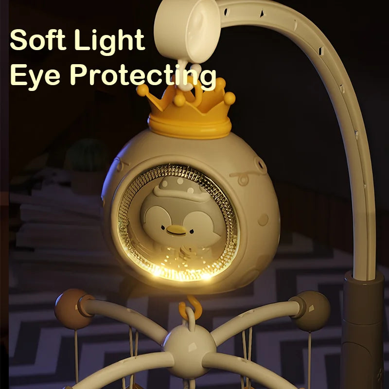 360° Musical Baby Crib Mobile Rotating Night Light Bed Bell Toy Four Speed Timming Hanging Infant Newborn Rattle Bedside Gift