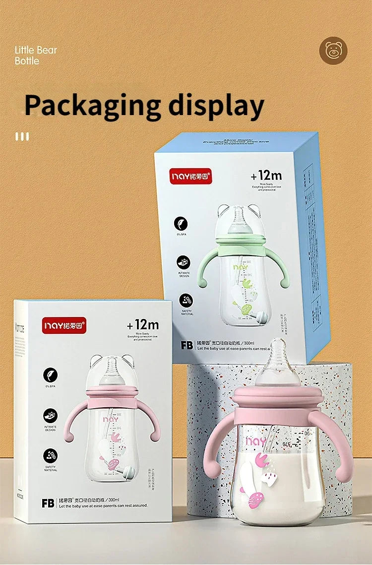 Silicone Baby Bottle with Handle 300ml – BPA-Free Feeding Bottle