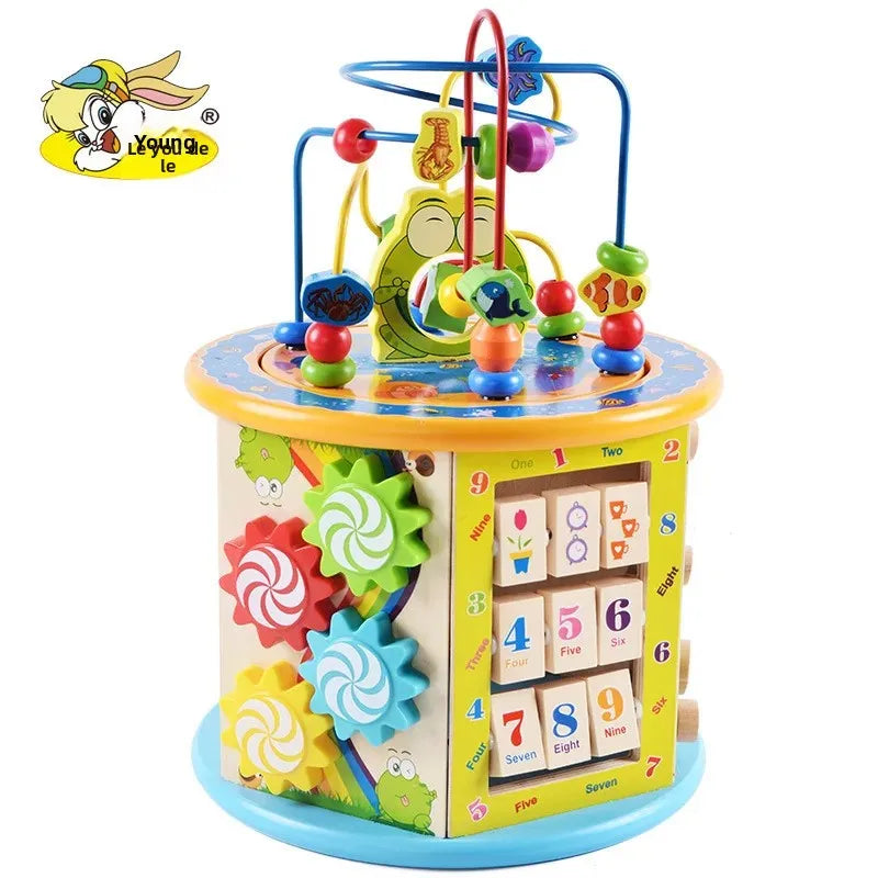Wooden Bead Stringing Educational Toy – Montessori Intelligence Box for Kids