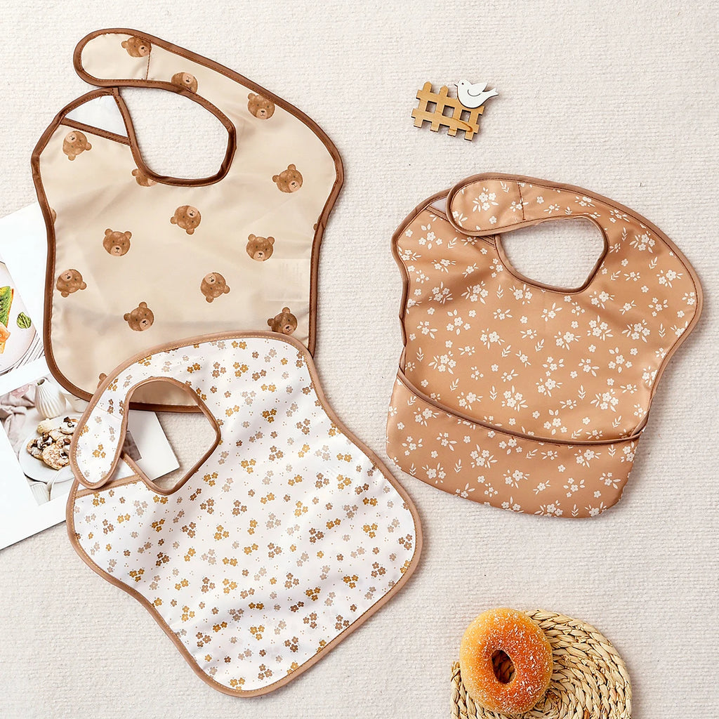 Baby Adjustable Bibs with Pocket – 3 Pack