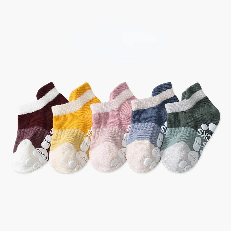 5 Pairs Non-slip Baby Socks Cotton Kids Boy Baby Toddler Girls Summer Children's Socks Winter Spring 0-8 Years Old