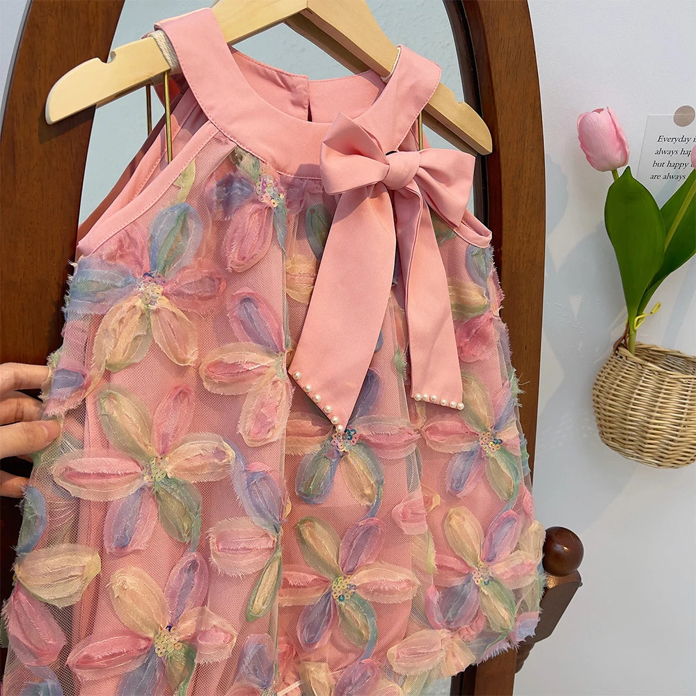 Girls' Floral Princess Dress | Sleeveless A-Line | Ages 3-7 Years