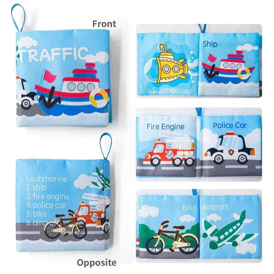 Soft Baby Crinkle & Bath Book Set – Nontoxic Fabric Cloth Books for Babies
