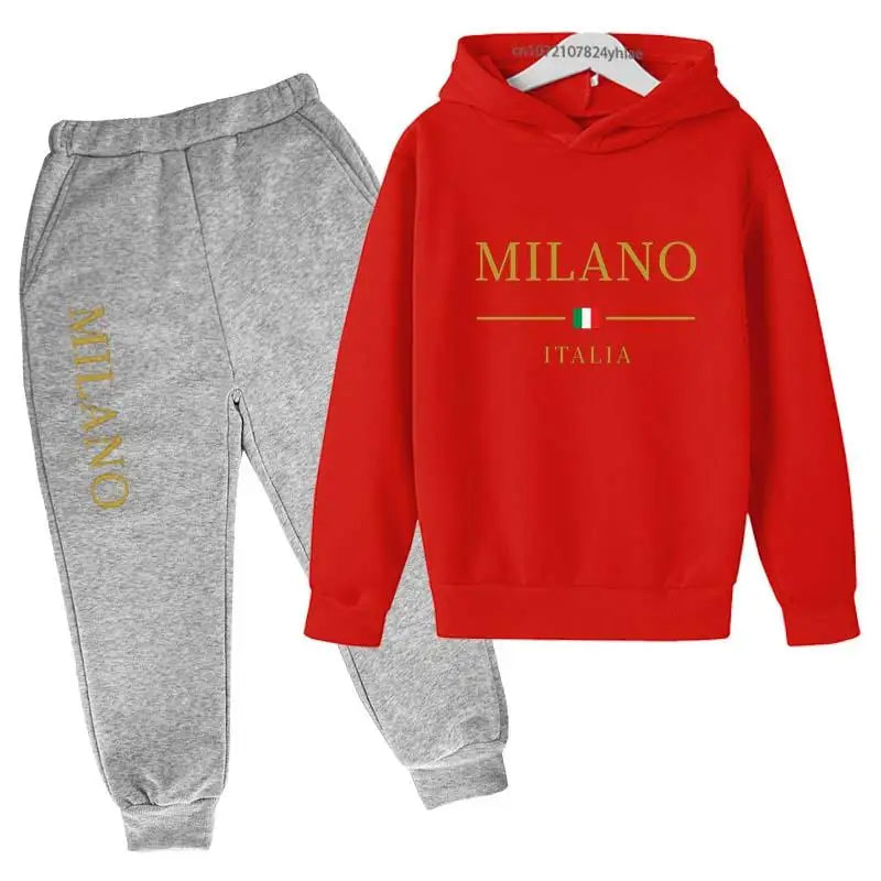 Kids Fashion Letter Print Hoodie & Pants Tracksuit (2-13 Years)