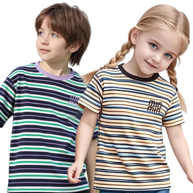 Kids' Striped Cotton T-Shirt | Boys & Girls Summer Top | Ages 2–10