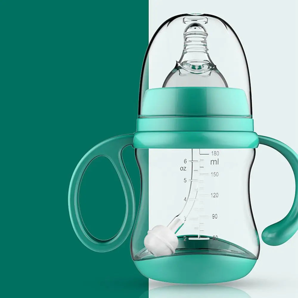 PP Plastic SIlicone Fruit Juice Baby Feeding Newborn Feeder Baby Bottle with Grip Nursing Care Nipple Milk Bottles BPA-free
