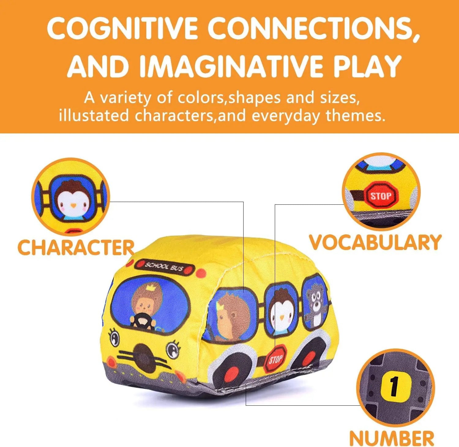 Soft Fabric Car Toy Set for Baby, with Play Mat and 9pcs Early Learning Travel Sensory  Toy, Birthday Gifts for Toddler