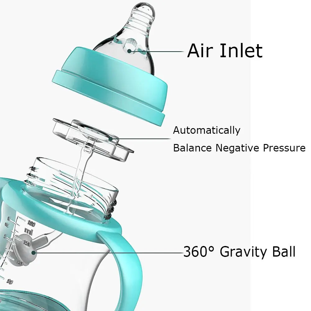 PP Plastic SIlicone Fruit Juice Baby Feeding Newborn Feeder Baby Bottle with Grip Nursing Care Nipple Milk Bottles BPA-free