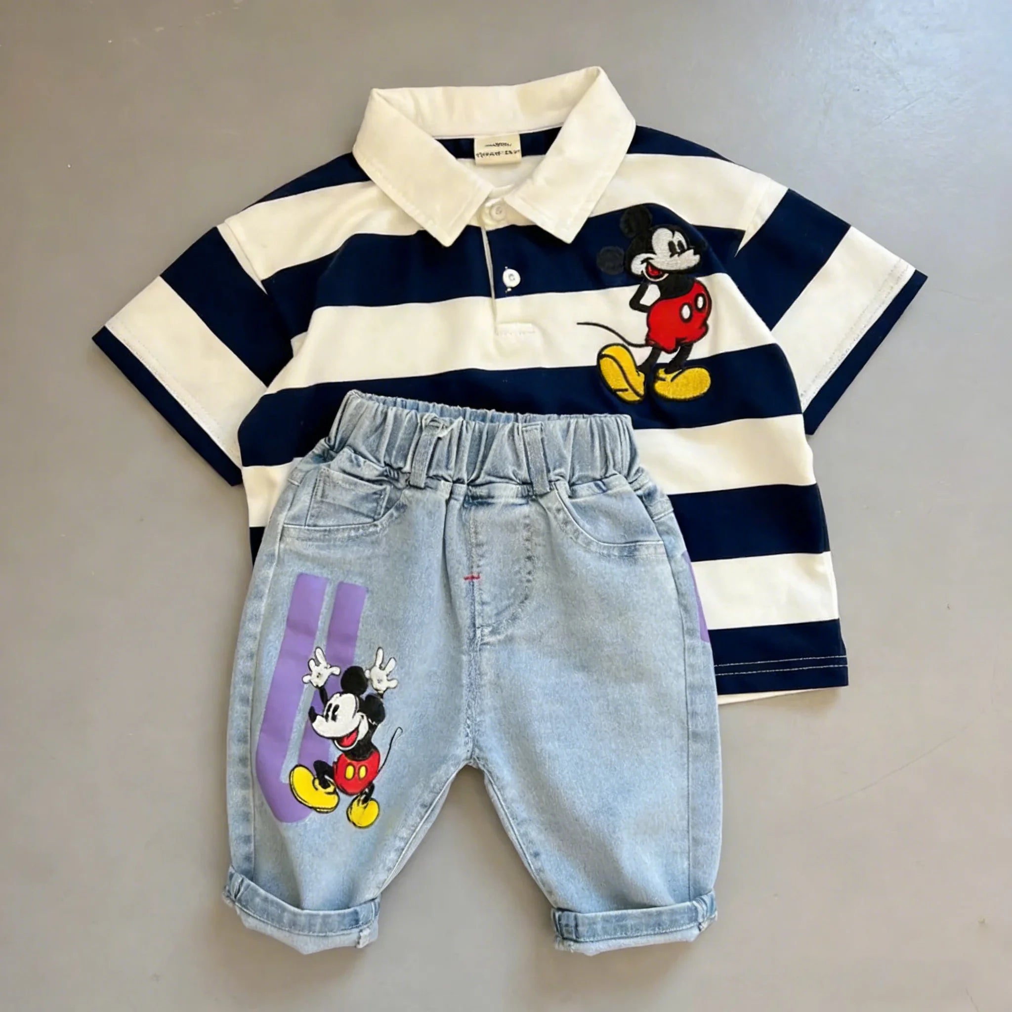 Kids Cartoon Print T-Shirt & Shorts Set Ages 2T–7T | Summer 2-Piece
