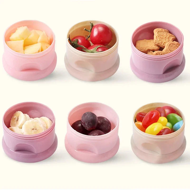 Portable Baby Food Storag Box Multiple Openings Cereal Cartoon Infant Milk Powder Box Toddle Snack Container 3/4Layer