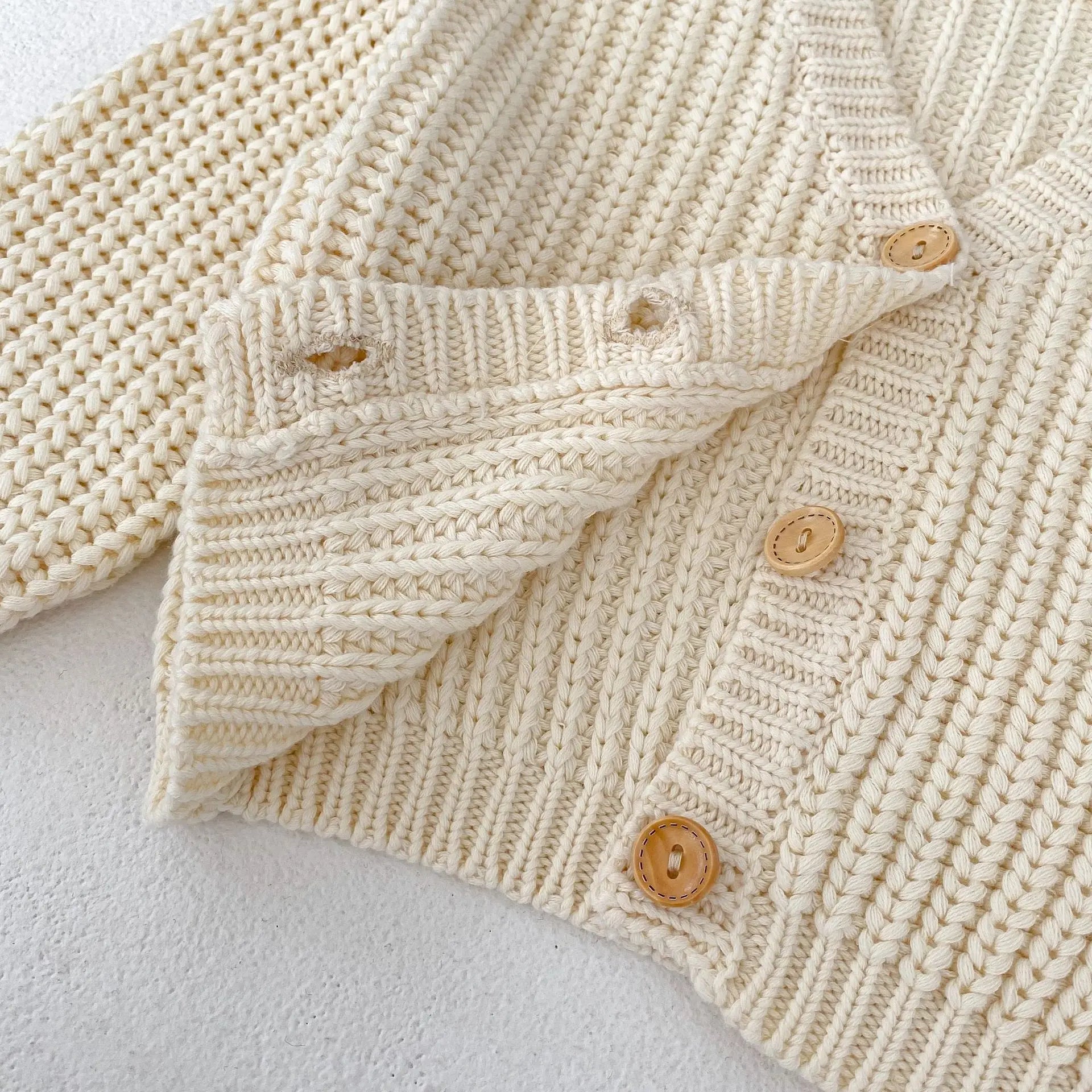 Baby Girl Soft Knit Cardigan – Long Sleeve V-Neck Cotton Coat | 3M–5Y