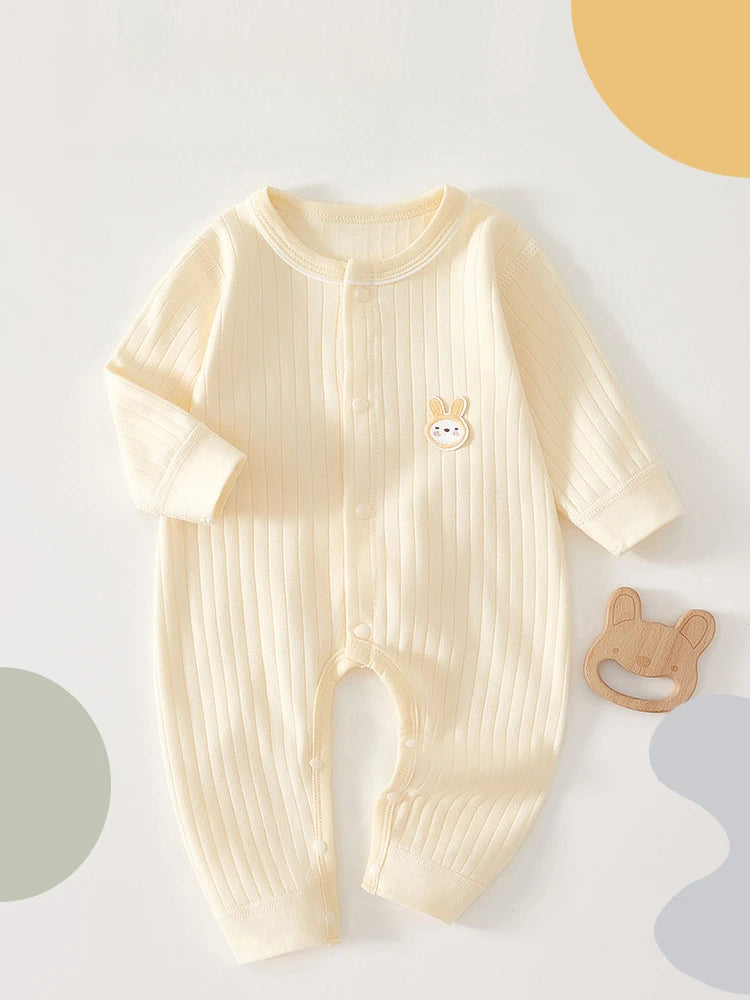 Baby Cotton Romper | Cartoon Print Unisex Jumpsuit 1-12M