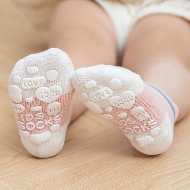 5 Pairs Non-slip Baby Socks Cotton Kids Boy Baby Toddler Girls Summer Children's Socks Winter Spring 0-8 Years Old