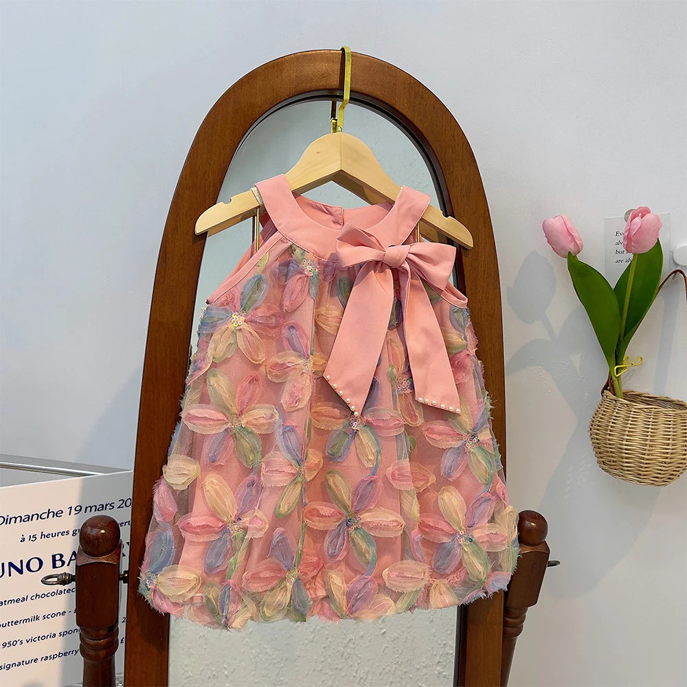 Girls' Floral Princess Dress | Sleeveless A-Line | Ages 3-7 Years
