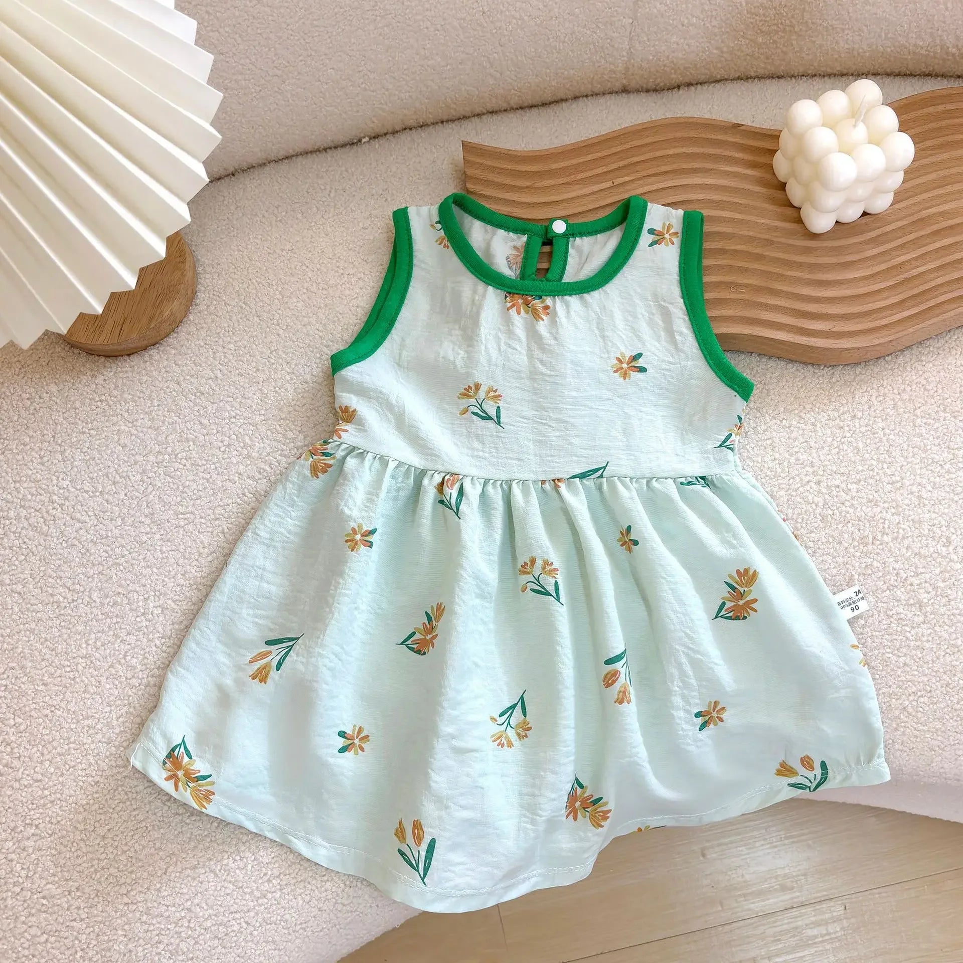Baby Girl Printed Sleeveless Princess Dress