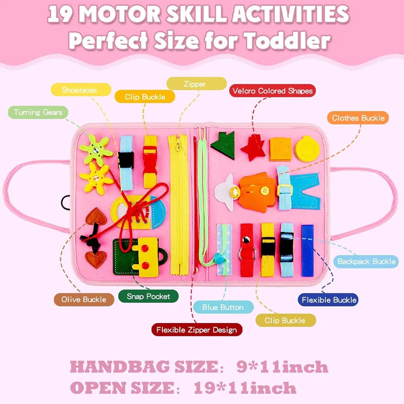 7-in-1 Montessori Busy Board for Toddlers – Sensory Learning Toy Ages 2–6