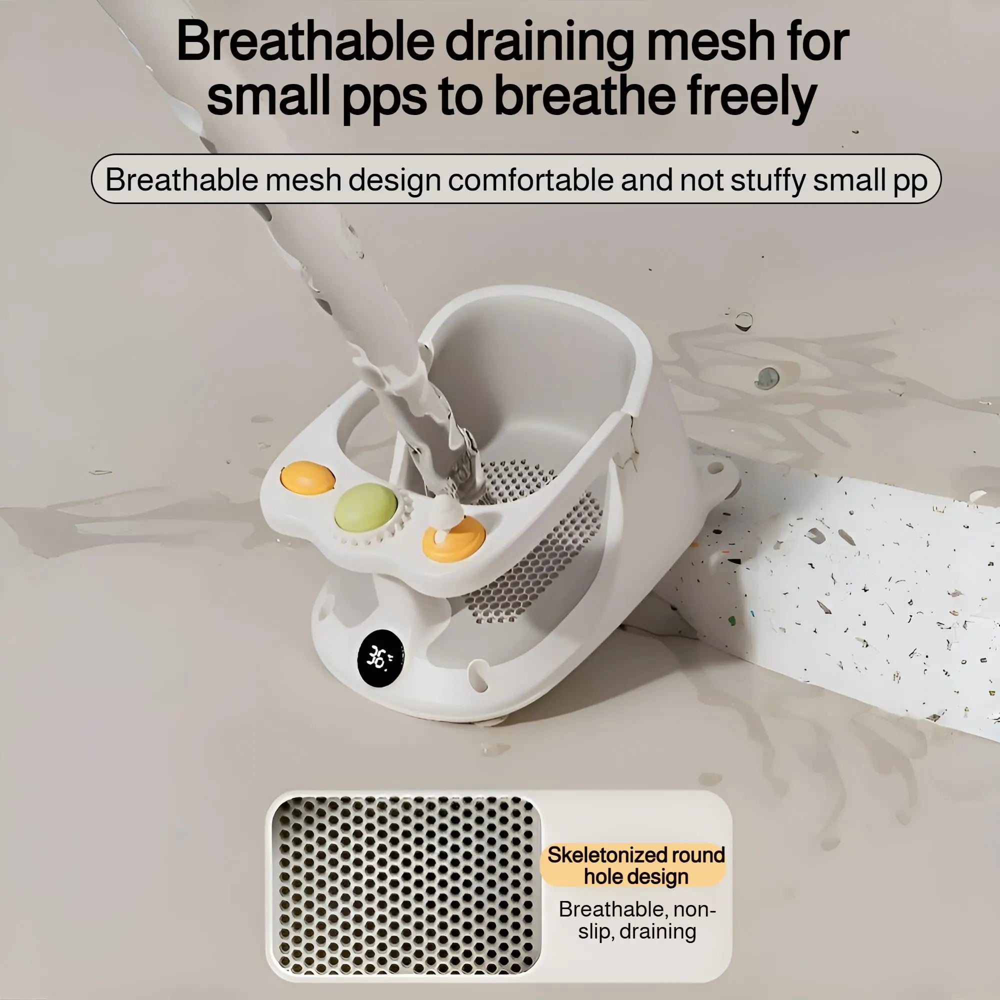 Baby Bath Seat 0–36 Months | Non-Slip with Temperature Sensing