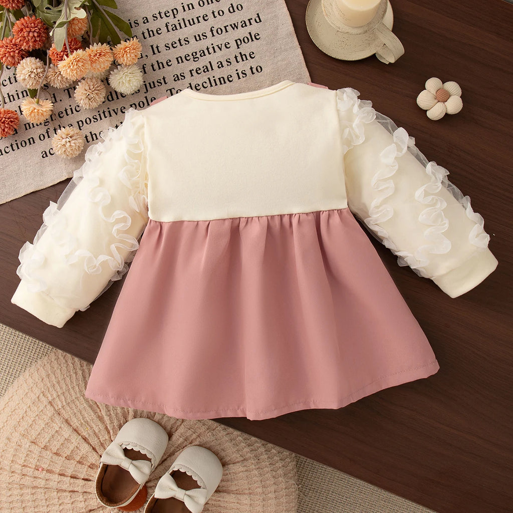 Baby Girls Sweet Bow Dress | Long Sleeve Party Dress 6M–2Y