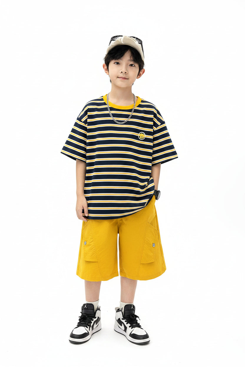 Boys Summer Outfit Set | Cotton T-Shirt & Shorts for Kids & Teenagers
