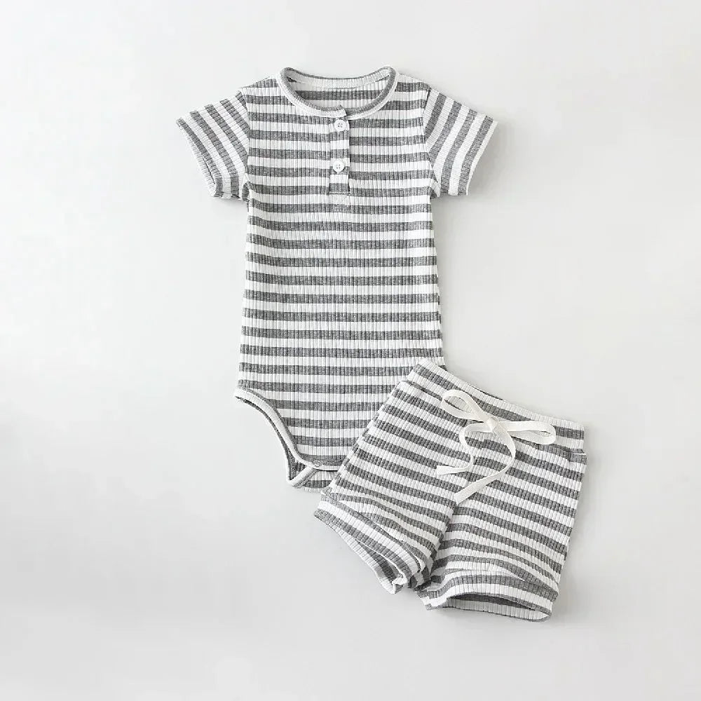 Baby Boy Summer Bodysuit & Shorts Set | 2-Piece Outfit