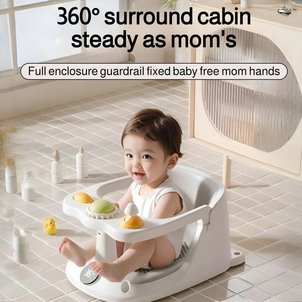 Baby Bath Seat 0–36 Months | Non-Slip with Temperature Sensing