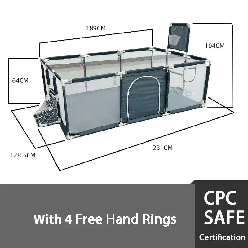 Large Baby Playpen with Pull Rings – Indoor Safety Barrier & Ball Pit