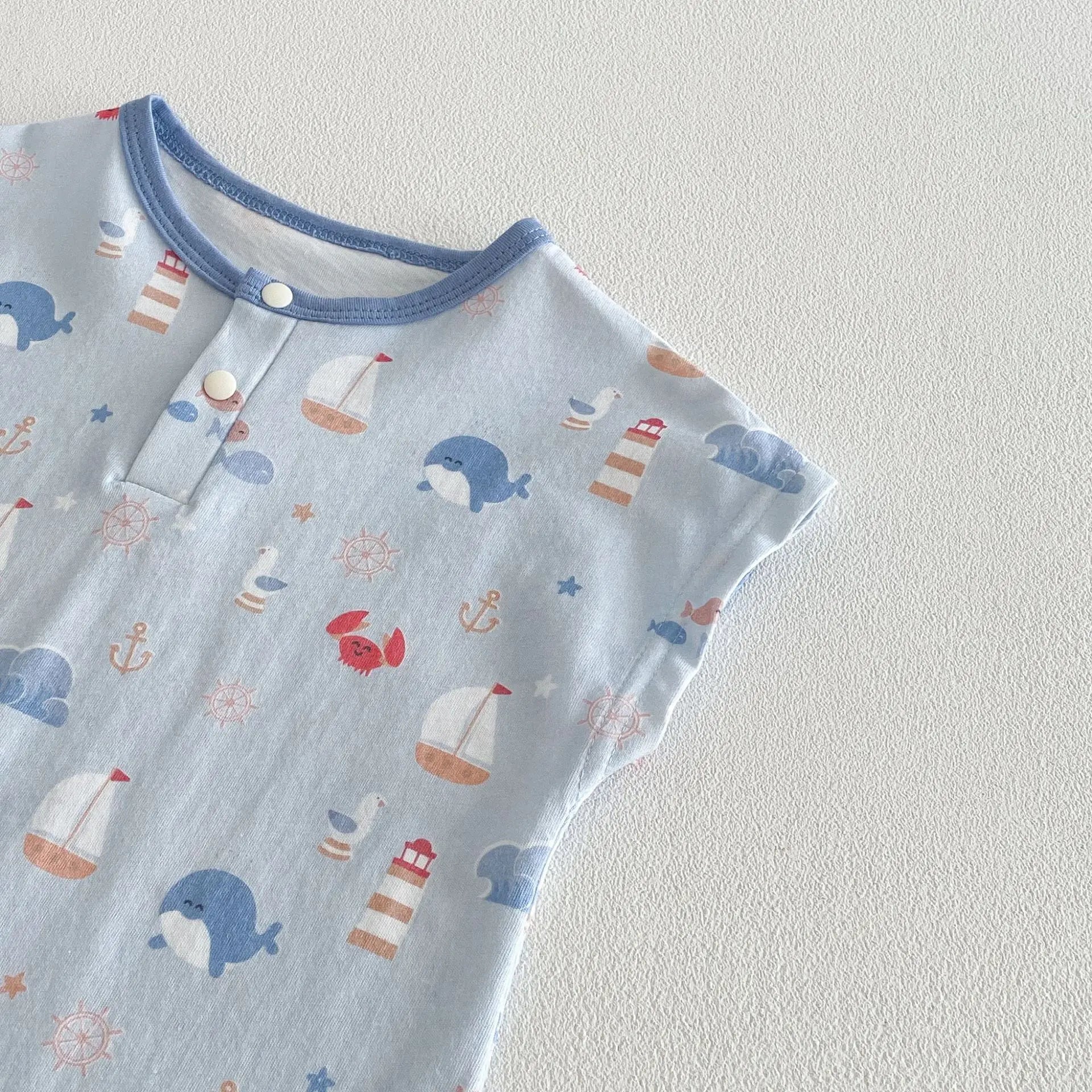 Baby Cartoon Print Summer Romper | Sleeveless Snap Bodysuit 3–24M