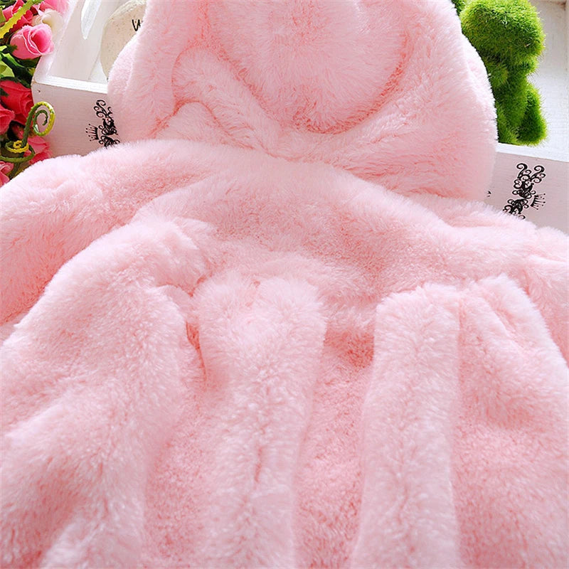 Baby Girls Rabbit Ear Fleece Cape | Autumn Winter | Ages 0–2