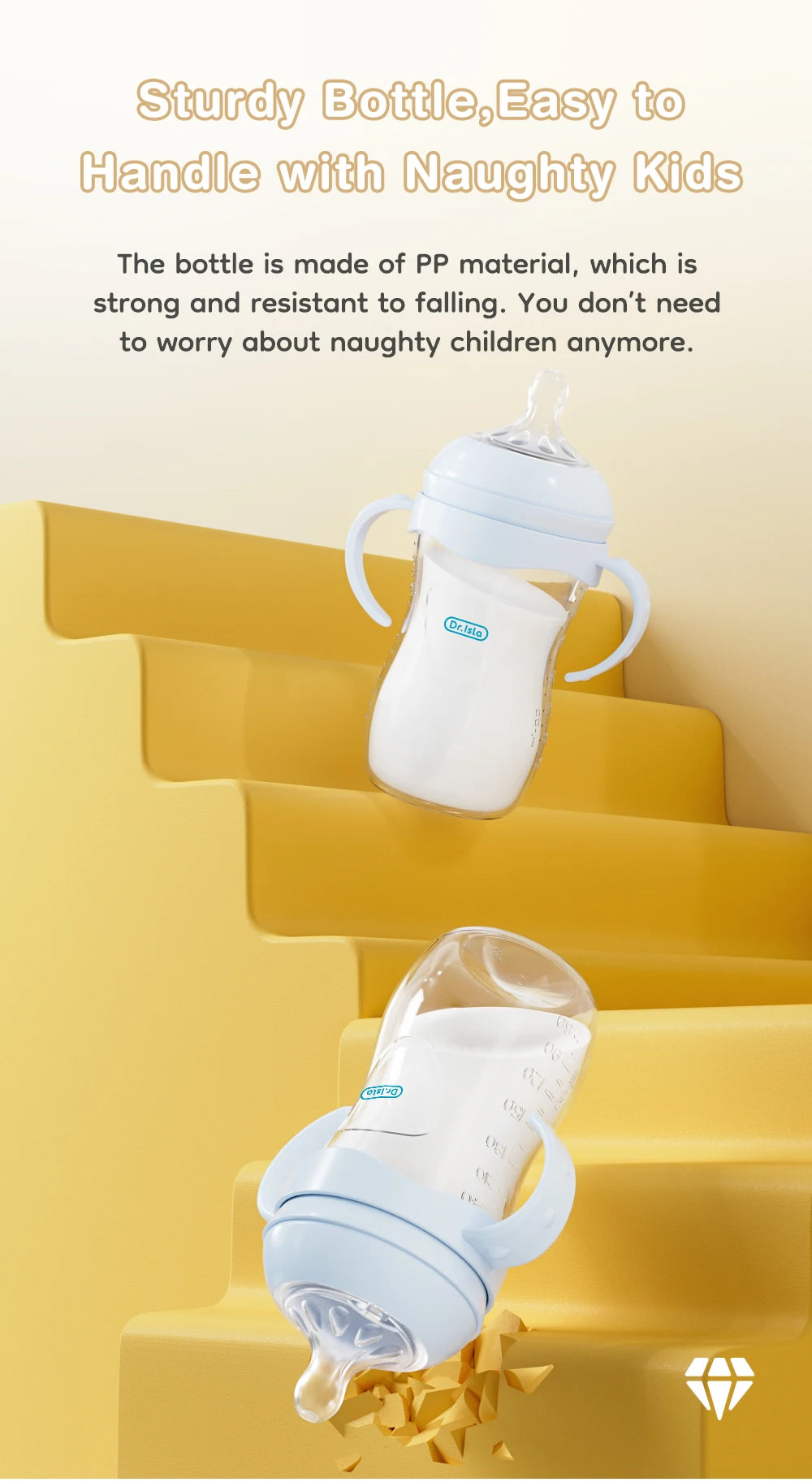 Baby Bottle with Handle | BPA-Free Feeding Bottle | 150ml, 240ml & 330ml