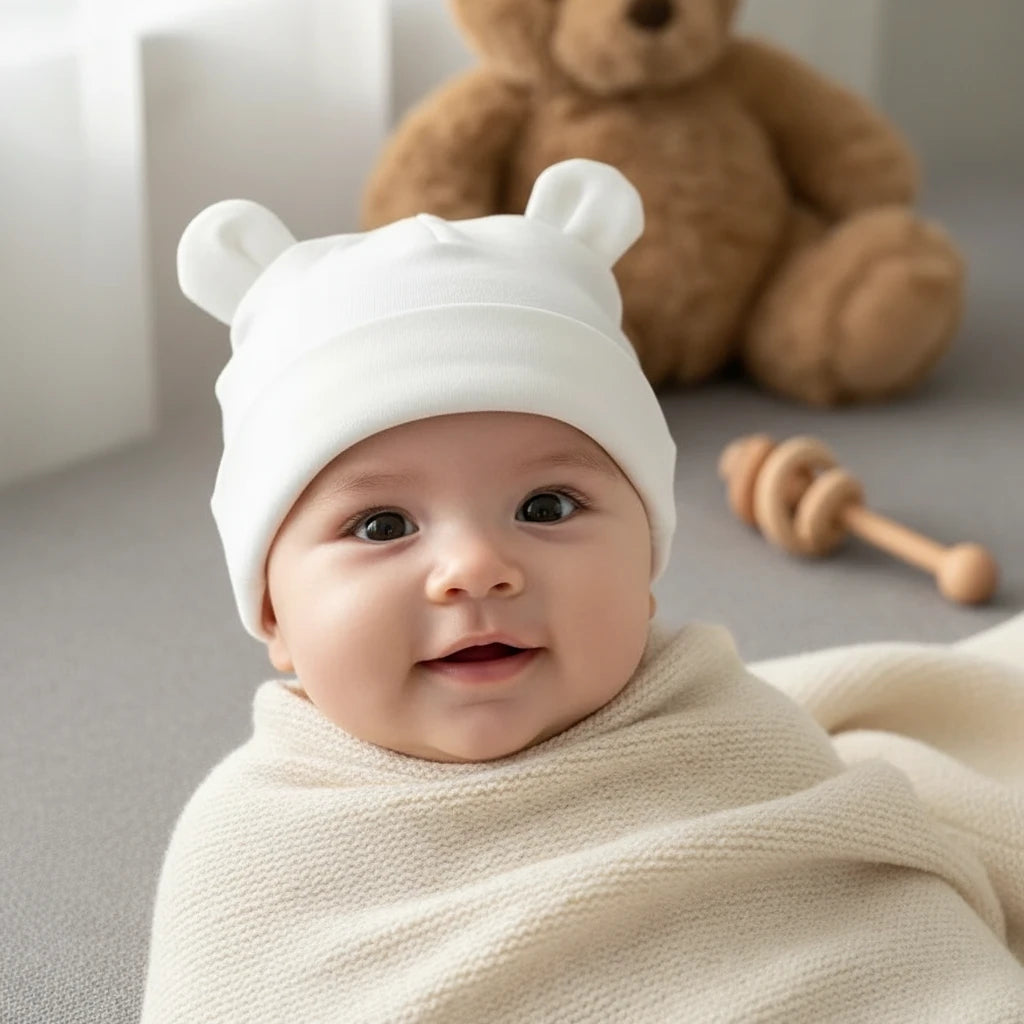 Baby Bear Hat | Soft Cotton | Newborn & Infant | Unisex