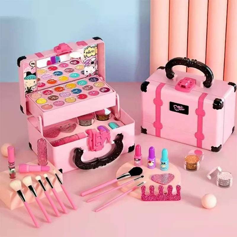 Girls Pretend Play Makeup Set | Safe & Washable Cosmetics Kit