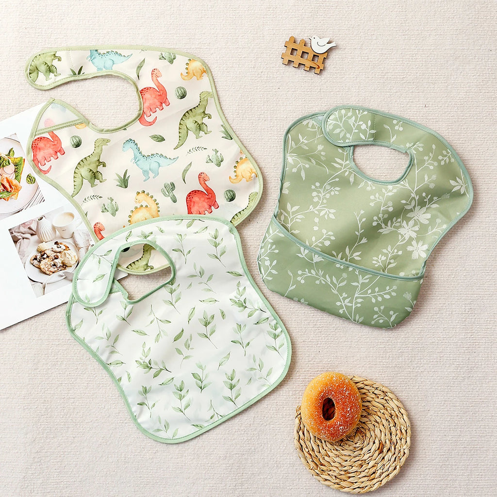 Baby Adjustable Bibs with Pocket – 3 Pack