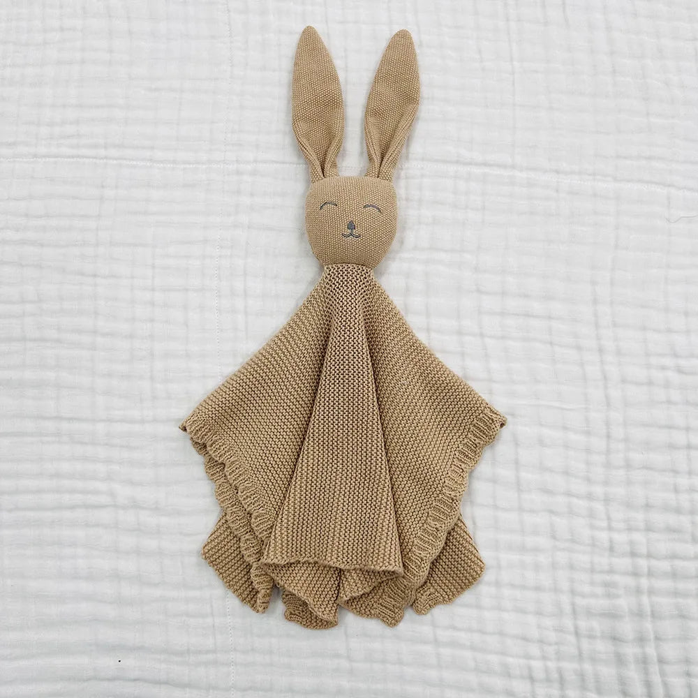 Baby gifts Lovey Animal Stroller Blanket Breathable Cotton Knitted Bunny Comforting Blanket