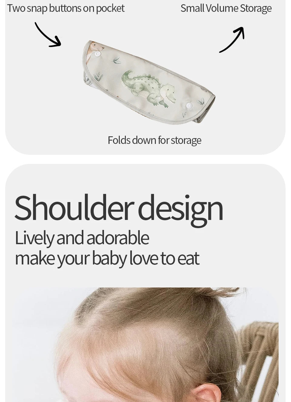 Baby Feeding Bibs with Pocket – 2 Pack
