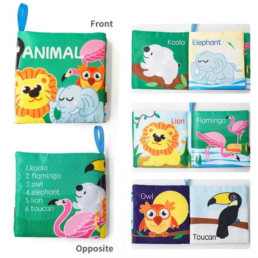 Soft Baby Crinkle & Bath Book Set – Nontoxic Fabric Cloth Books for Babies