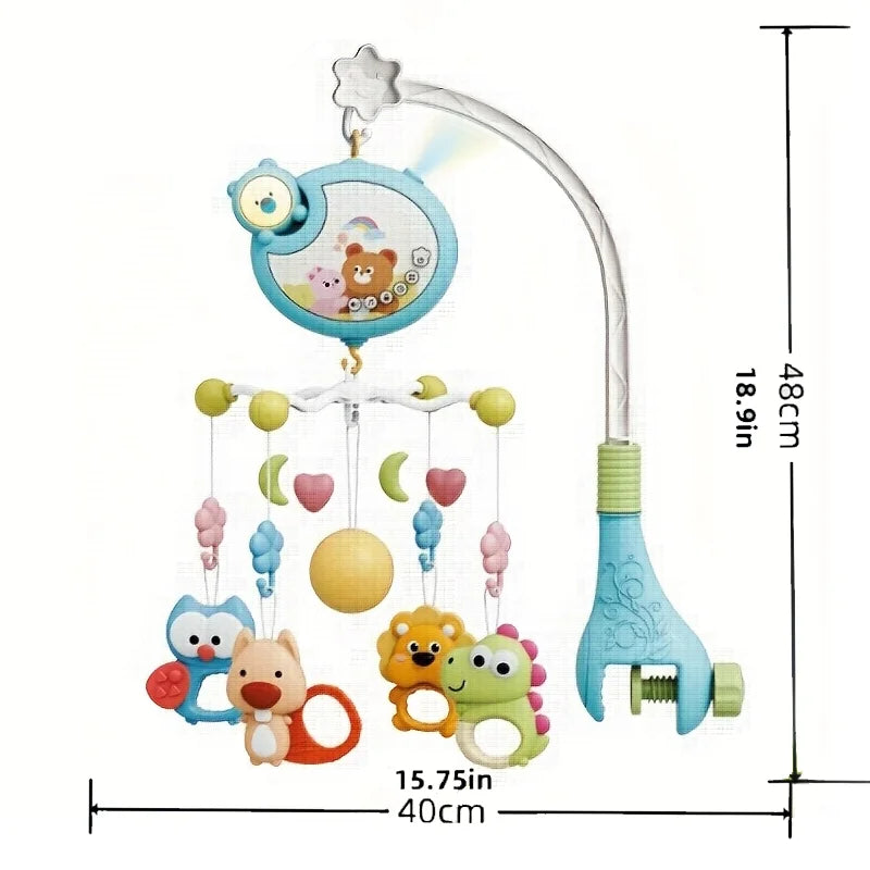360° Musical Baby Crib Mobile Rotating Night Light Bed Bell Toy Four Speed Timming Hanging Infant Newborn Rattle Bedside Gift