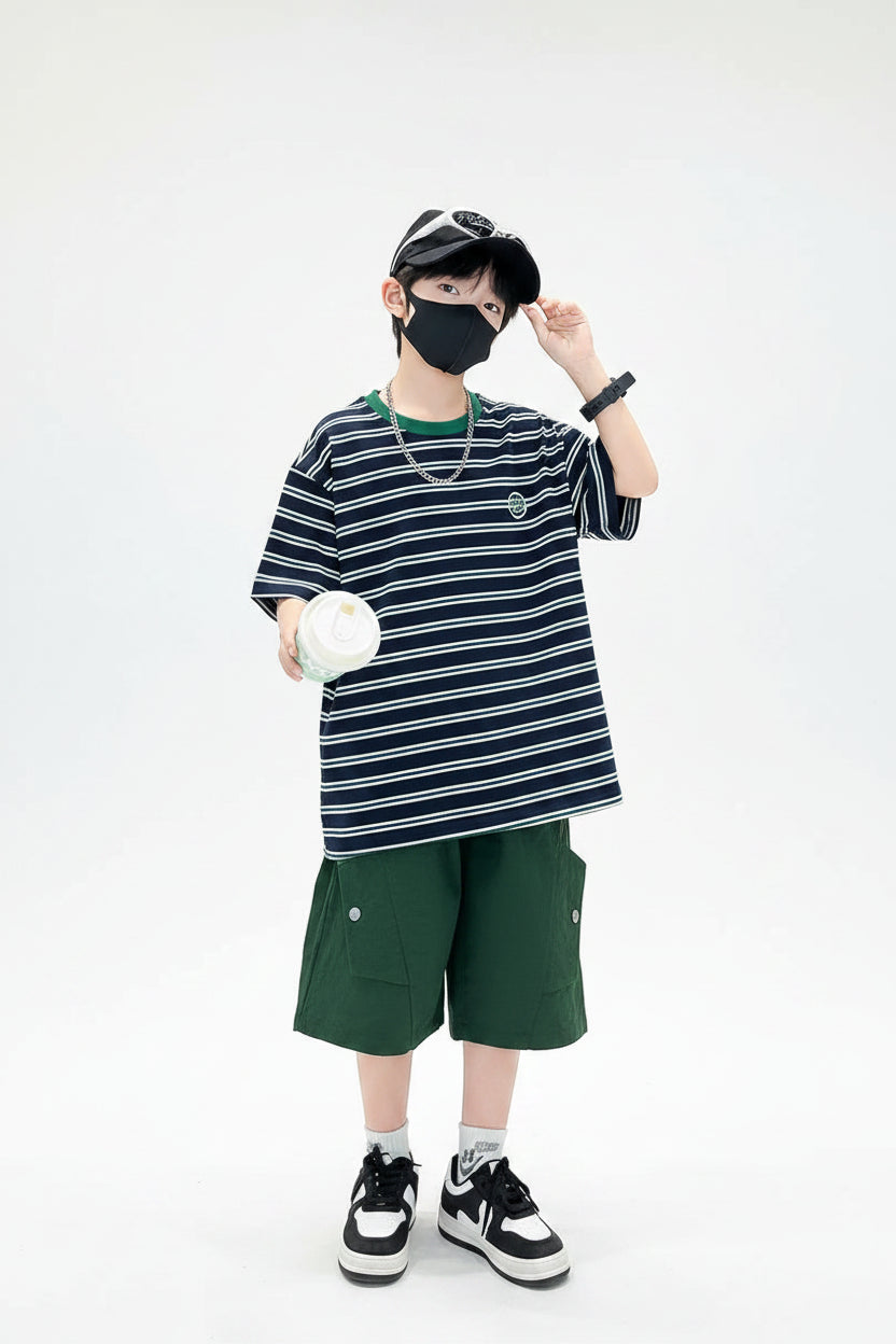 Boys Summer Outfit Set | Cotton T-Shirt & Shorts for Kids & Teenagers