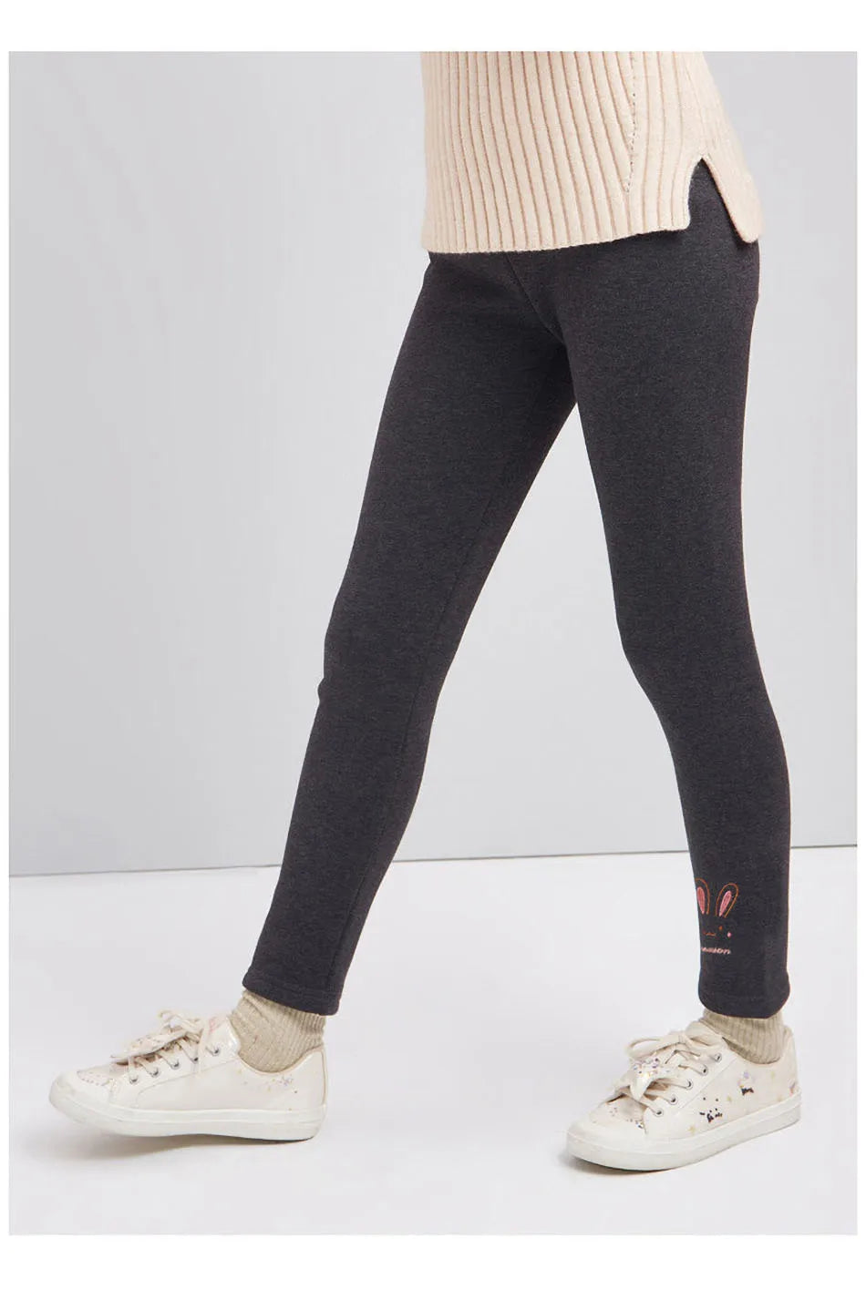 Girls Fleece-Lined Bunny Leggings (3-8Y)