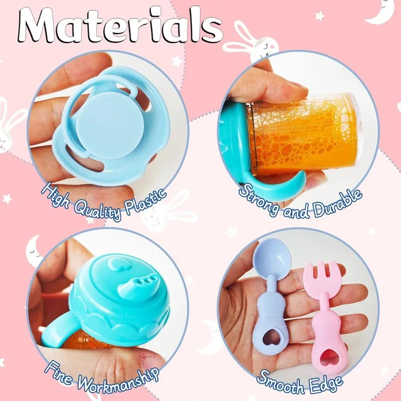 13-Piece Baby Doll Feeding Set – Magic Disappearing Bottles & Pretend Play