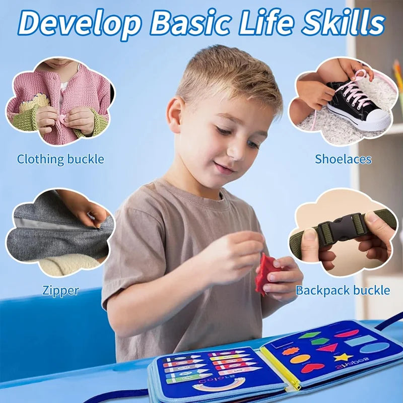 7-in-1 Montessori Busy Board for Toddlers – Sensory Learning Toy Ages 2–6