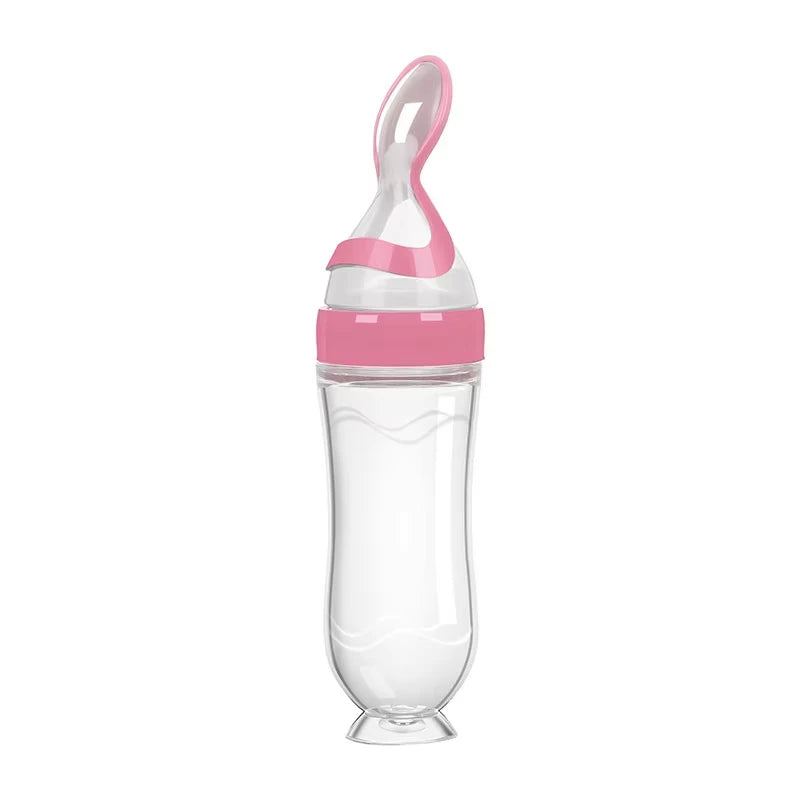90ML Safe Newborn Baby Feeding Bottle Toddler Silicone Squeeze Feeding Spoon Milk Bottle Training Feeder Food Supplement Tools