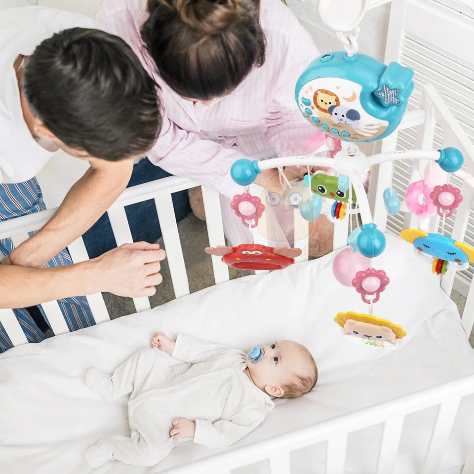Musical Crib Mobile with Night Light for Newborns