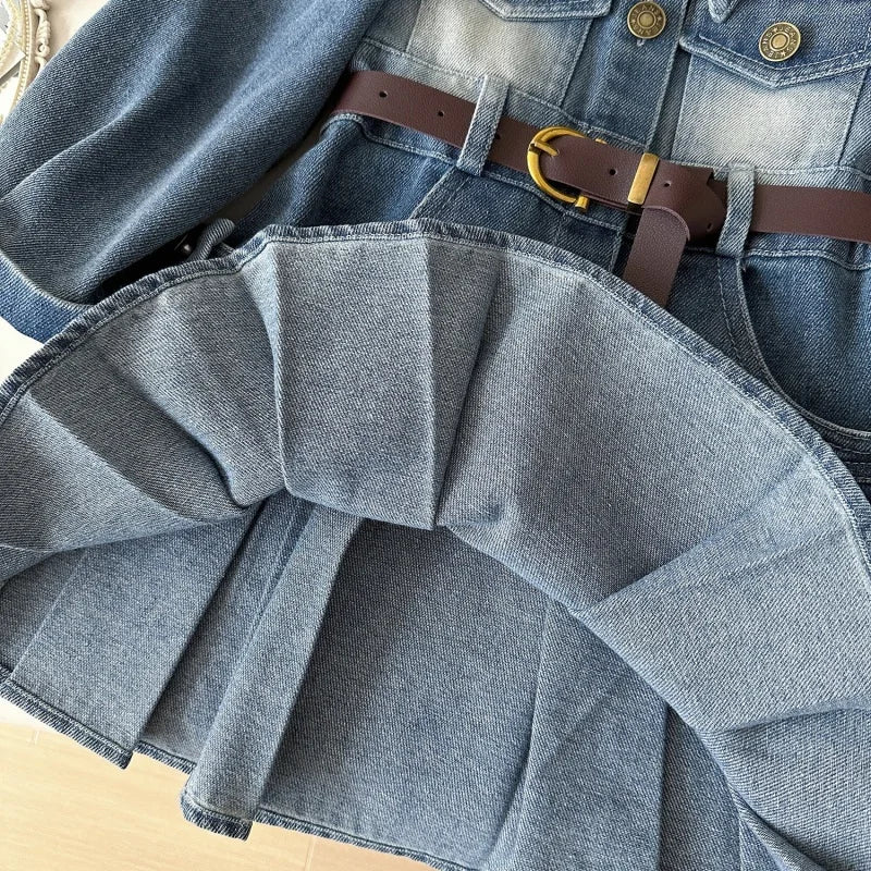 Girls Retro Denim A-Line Dress (2-8Y)