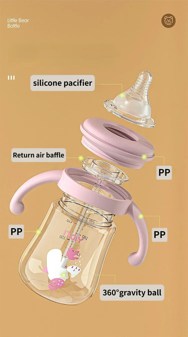 Silicone Baby Bottle with Handle 300ml – BPA-Free Feeding Bottle