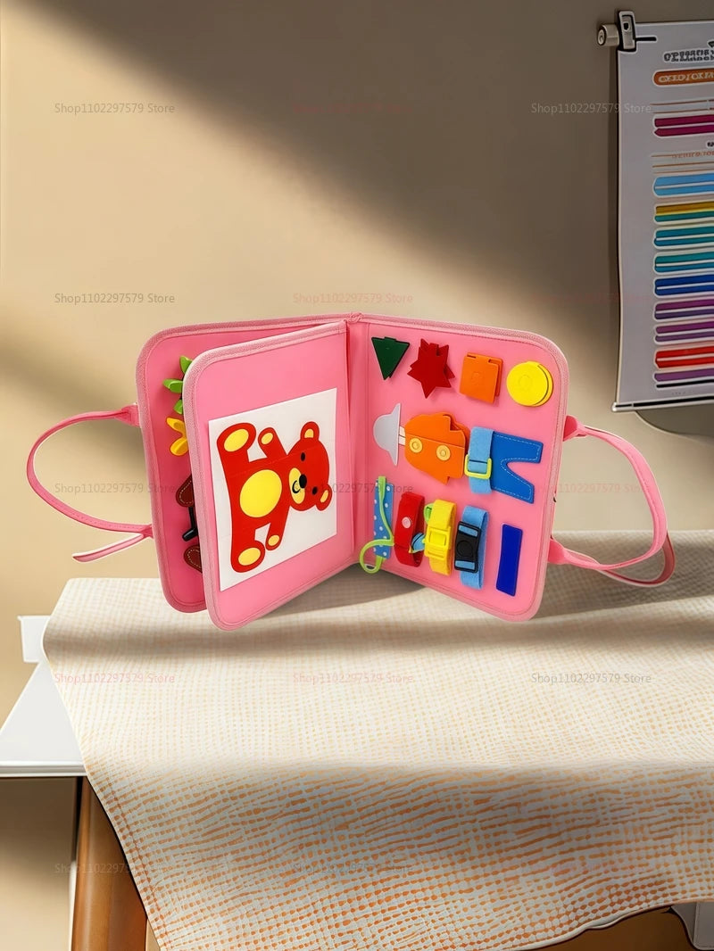 7-in-1 Montessori Busy Board for Toddlers – Sensory Learning Toy Ages 2–6