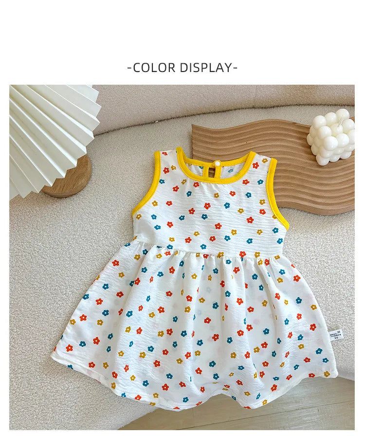 Baby Girl Printed Sleeveless Princess Dress