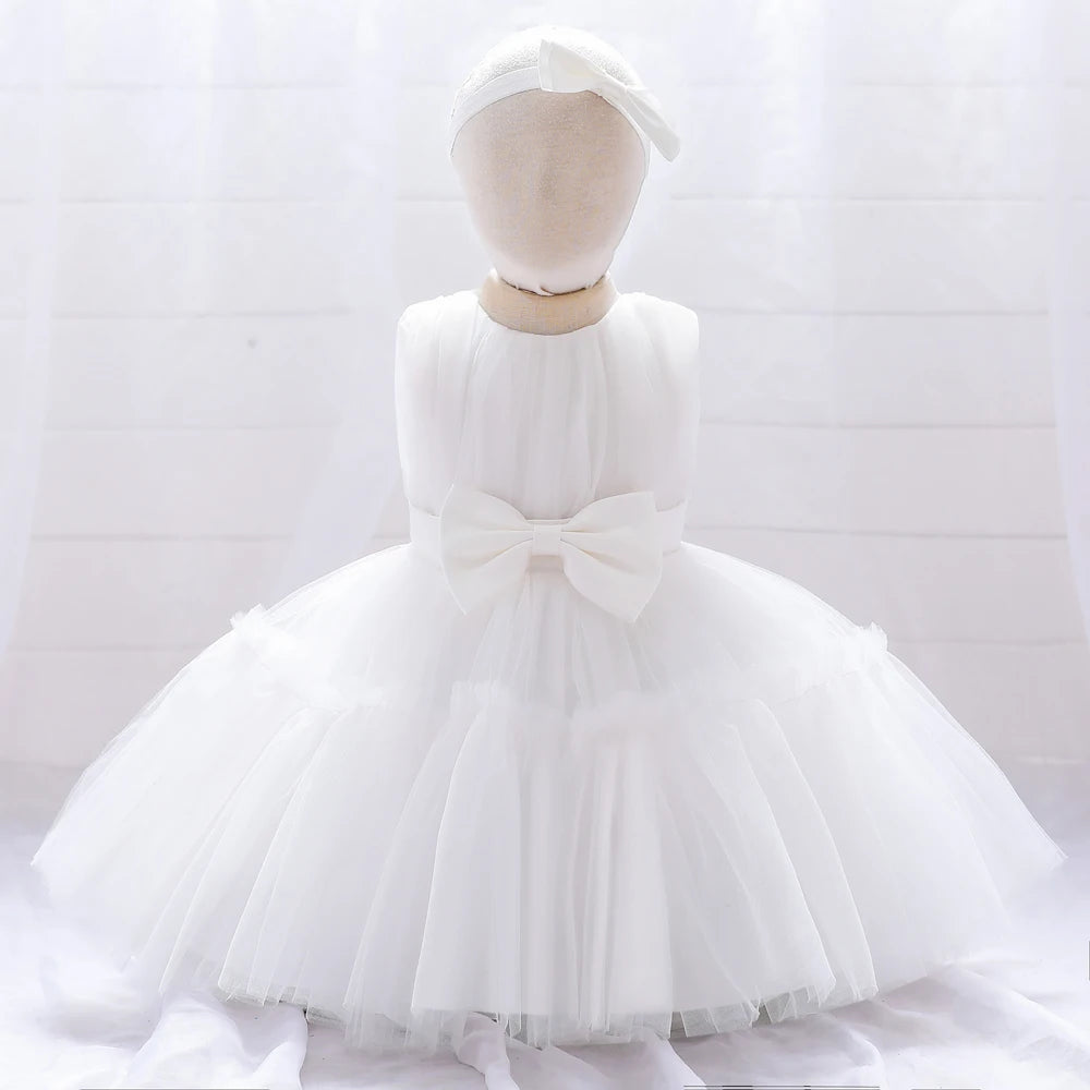 Baby Girls Tulle Ball Gown Dress | Birthday, Baptism & Wedding Party Dress 3M–5Y