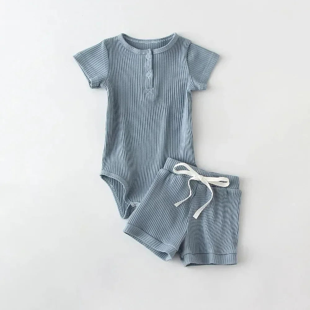 Baby Boy Summer Bodysuit & Shorts Set | 2-Piece Outfit