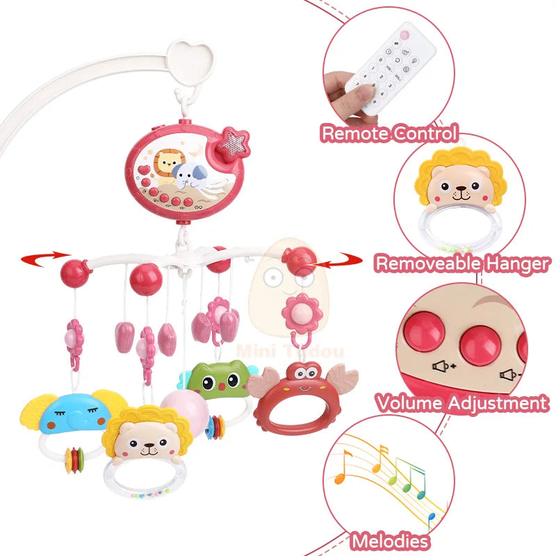 Musical Crib Mobile with Night Light for Newborns